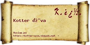 Kotter Éva névjegykártya